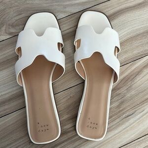 White Sandals Size 10